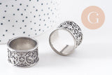 Bague large homme argenté 21mm, x1 (G0328)