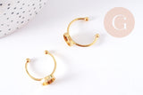 Bague réglable pour cabochon rond 8mm acier 304 inoxydable doré IP 18mm, x1 (G6058)