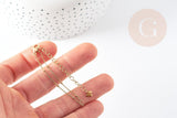 Base de bracelet ajustable satellite acier inoxydable doré 14k 14.5cm, x1 (G5973)