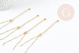 Base de bracelet ajustable satellite acier inoxydable doré 14k 14.5cm, x1 (G5973)