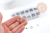 Boite Kit mix de 12 types de fournitures et perles zamac laiton Bronze, x1 (G8845)