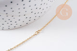 Bracelet chaine dorée forçat 16K 0.5microns 1.8mm/17cm, x1 (G5340)