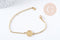 Bracelet complet cabochon rond 12mm acier 304 inoxydable doré 15.9cm x1 (G8885)