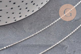 Chaine collier forçat très fine argent 925 massif 0.9mm - 45cm, x1 (G5342)