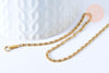 Collier Chaine complète maille myriade acier inoxydable 304 doré 44.5cm-2mm, x1 (G6976)