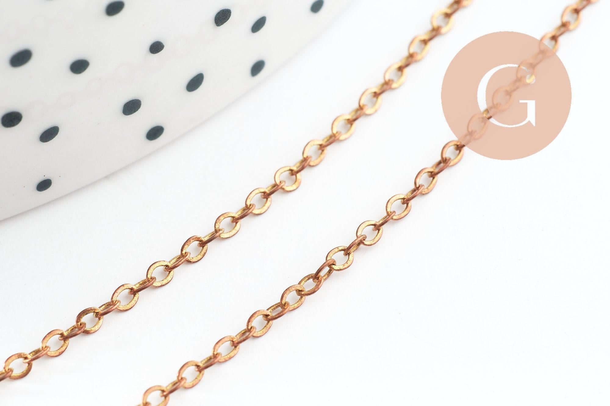 Chaine forçat laiton brut 1.5mm création bijoux, x5 metres (G9735)