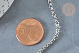 Chaine maille rolo acier inoxydable 304 platine 3mm, x1 mètre (G8140)