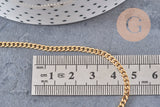 Chaine plate acier inoxydable doré IP 18k maille plate x1 mètre (G1620)
