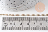 Chaine singapour acier 304 inoxydable IP doré 14k 2mm, x1 mètre (G0310)