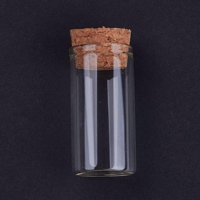 Cloche tube verre et bouchon en liège 30x60mm-G0207