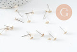 Clous-puces oreille laiton brut acier plateau 5mm, x50 (G0582)