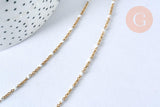 Collier Chaine acier doré inoxydable 304 18k fantaisie résine blanche 2mm-40cm, x1 (G3267)
