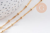 Collier Chaine fine complète avec fermoir cuivre doré singapour 16K 1.3 mm-45cm, x1 (G0635)