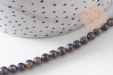 Collier nacre naturelle teinté fer argenté doré 42cm, x1 (G10536)