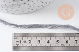 Cordon macramé Polyester argent 3mm, x1 mètre (G10590)