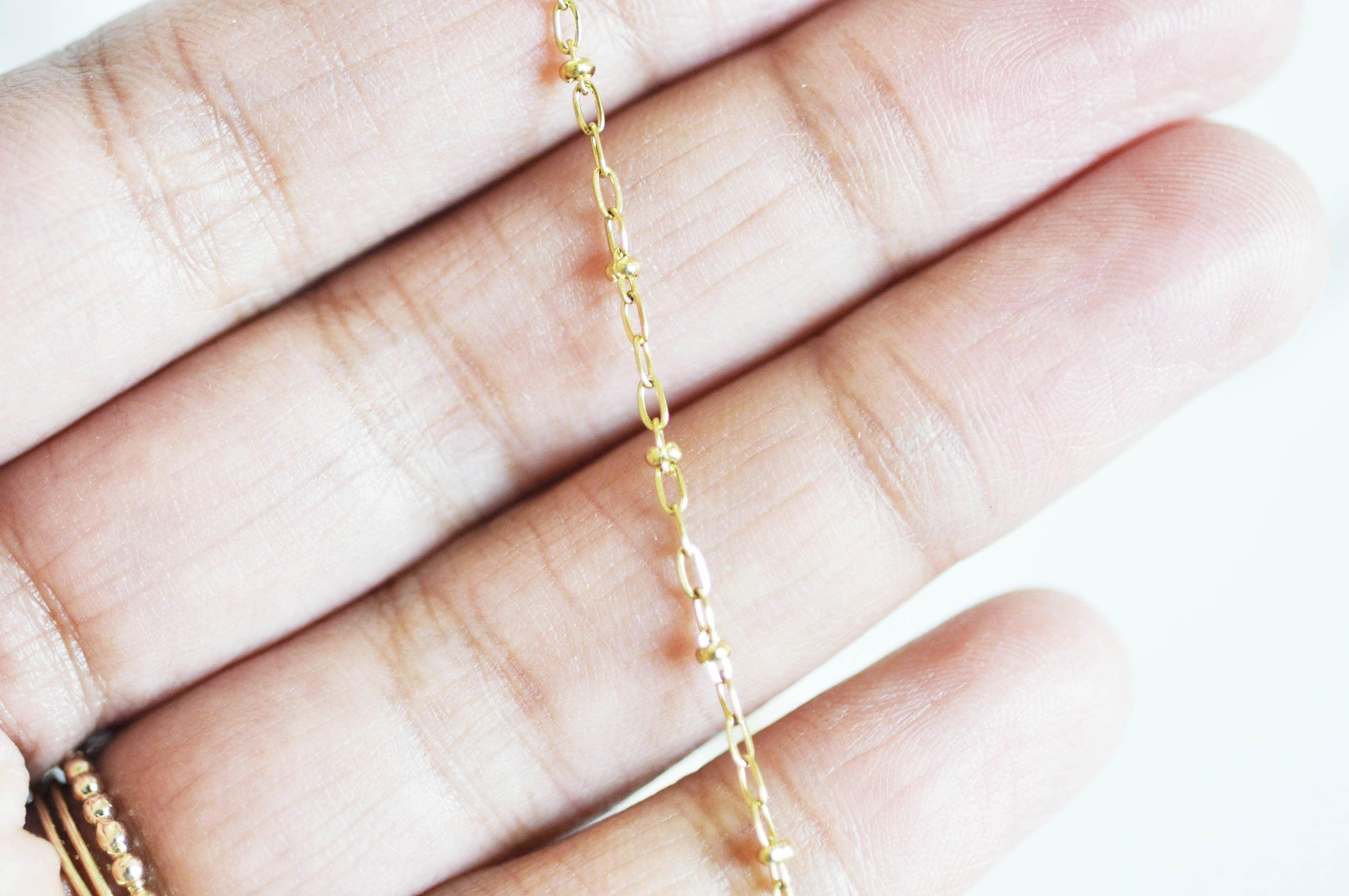 EP Chaine complète acier dorée 14k satellite,extension,chaine collier,sans nickel,chaine complète,2mm,46.2cm, x1 G1920