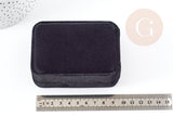 Ecrin bijoux velour Noir rectangle 100mm, x1 (G3837)