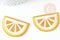 Ecusson brodé à repasser citron jaune doré customisation vêtement 46.5mm, écusson thermocollant fruit, x2 G2861