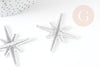 Ecusson brodé à repasser étoile des neiges customisation vêtement, écusson thermocollant,patch écusson brodé,50mm, x2 G2849