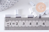 Embouts à sertir double pour câble 1mm aluminium platine, x2 (G10586)