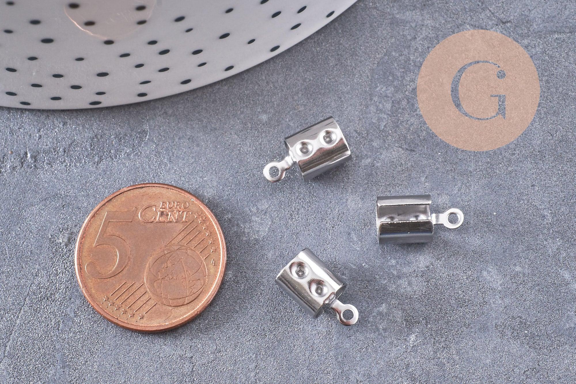 Embouts corde acier 304 inoxydable platine à pincer 12mm, x10 (G10236)