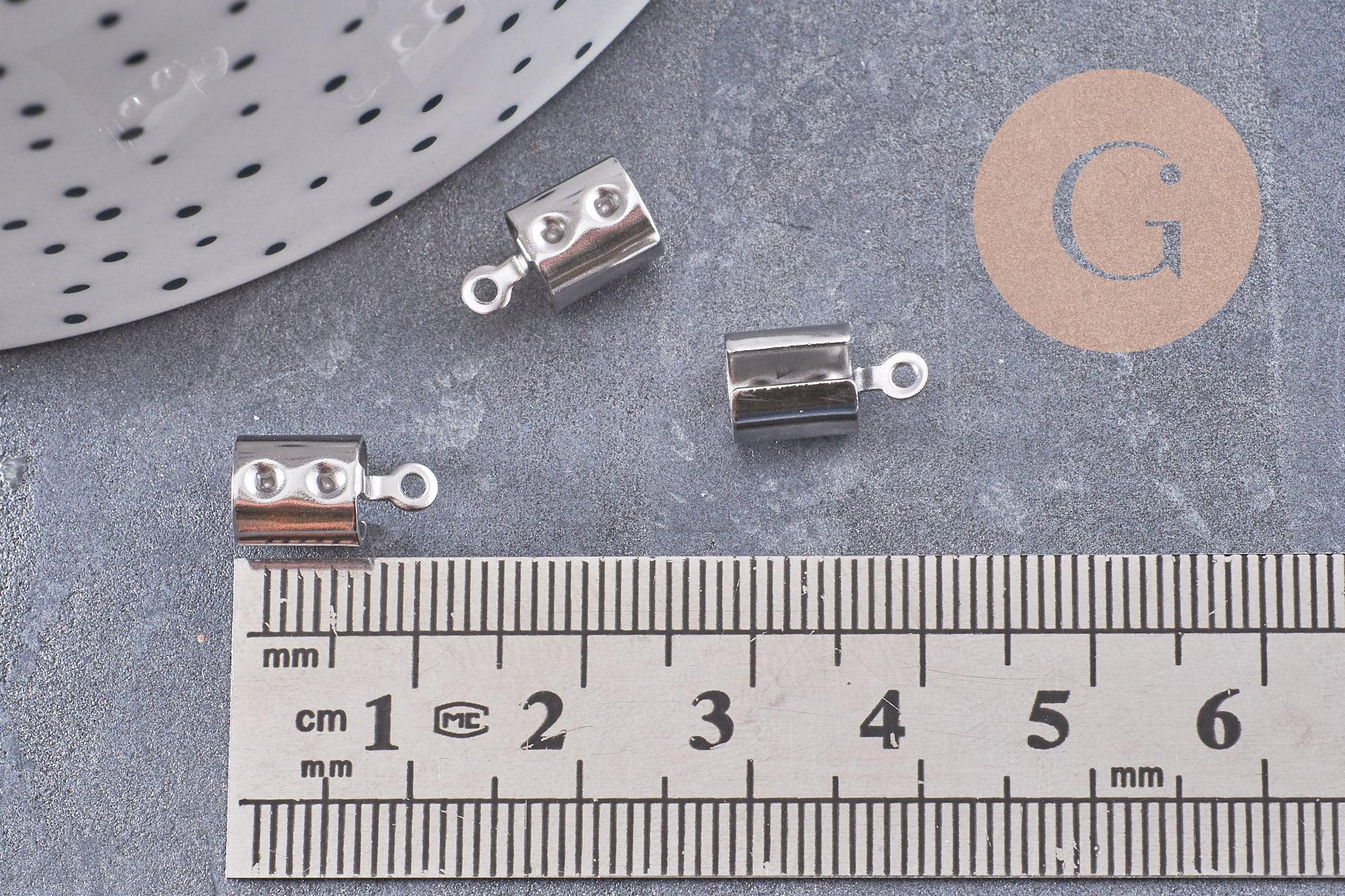 Embouts corde acier 304 inoxydable platine à pincer 12mm, x10 (G10236)