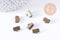 Embouts ruban laiton bronze à pincer 10mm, x10 (G4518)