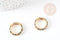 Fermoir à clapet rond laiton doré 16k zircon multicolore 21mm, x1 (G5641)