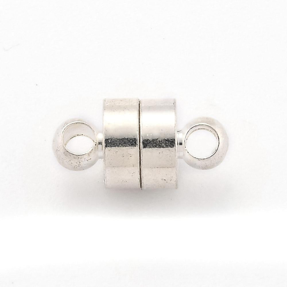 Fermoir aimanté laiton argent 12mm, x2 (G10370)