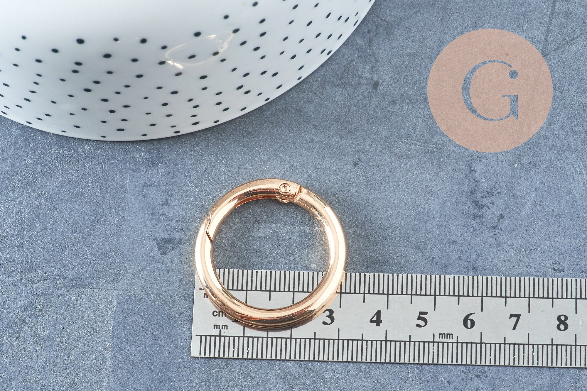 Fermoir mousqueton rond clapet XXL rond zamac doré 32.5mm, x1 (G9904)