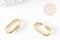 Fermoir ovale à vis laiton doré 18k zircons blanc 23.5mm, x1 (G5338)
