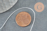 Fil blanc nylon pour broderie couture bijoux 0.8mm, x 10 mètres (G1621)