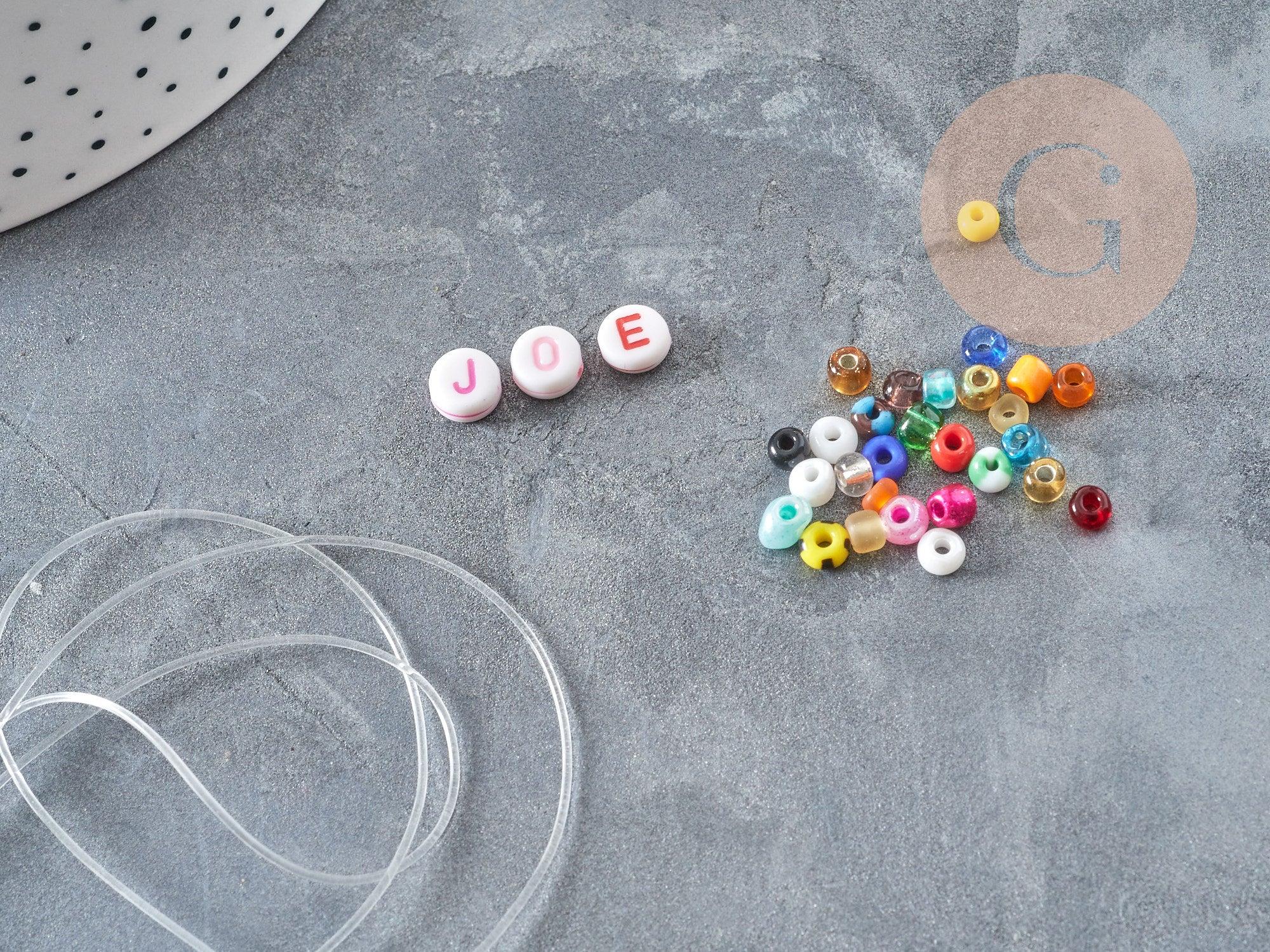 Kit Bracelet d'amitié prénom personnalisé multicolore, Coffrets et kits création de bijoux fantaisie DIY, pochette pour 1 bracelet (G9022)
