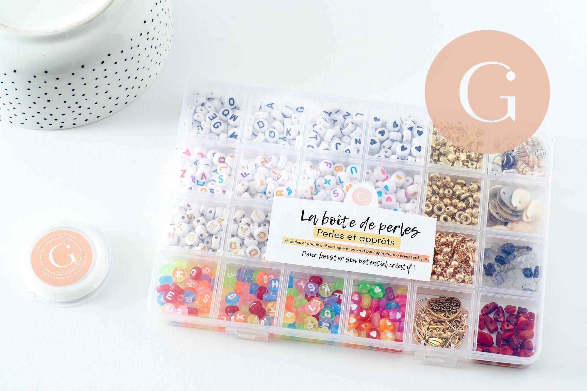 Kit boite mix de perles lettres et accessoires, x1 (G9712)