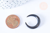 Pendentif Lune corne noire naturelle 37x4mm, pendentif lune en corne naturelle noire, piercing écarteur corne naturelle x1 - G6475