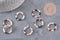 Pendentif cercle beige acétate,connecteur plastique, 21.5mm, x5 ou x10 (G1433)