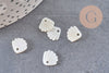 Pendentif charm coquillage nacre blanche naturelle ,pendentif coquillage nacre,coquillage blanc,création bijou, 10mm, x5 G4623
