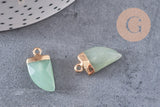 Pendentif corne jade vert,jade vert,pendentif bijoux, jade naturelle,21mm, x1 (G1281)