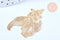 Pendentif estampe filigrane poisson japonais laiton doré clair 49x31mm x2 (G5238)