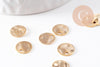 Pendentif médaille ronde martelée doré 8mm, apprêt doré, sans nickel,médaille dorée, médaille ronde, x 10 (G0686)