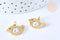 Pendentif oiseau acier 201 inoxydable doré 18K zircon 14mm,acier inoxydable doré pour création bijoux, x1 (G6647)