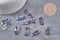 Pendentif ovale écaille bleu acétate 30mm,perle acétate,connecteur plastique, x2 (G1338)