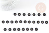 Pendentif rond nacre noire lettre, coquillage noir, pendentif initiale percé, 11mm, x1 (G0102)