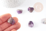 Perle améthyste violette naturel brute roulée,pierre naturelle, litotherapie, Chips amethyste, 18-25mm, x2 (G2967)