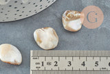 Perle coquillage naturel nacre nugget 18-22mm,x5 (G2650)
