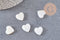 Perles coeur nacre blanche naturelle 13mm, x5 (G1073)