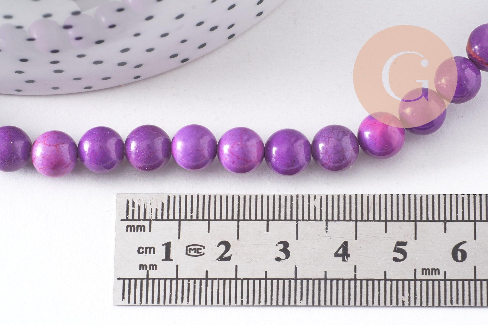 Perles howlite turquoise naturelle 12-14-16-18mm, x5 (G8192)