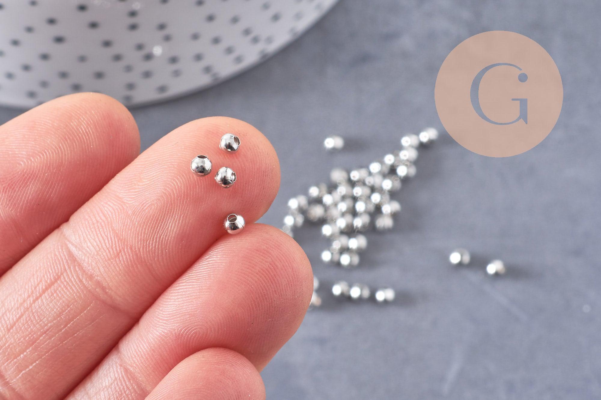 Perles intercalaires fer platine 3mm, x10gr (G2603)