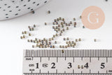 Perles rocailles miyuki noir irisé, Perles de rocaille japonaise Dark Line Peridot ,perle rocaille perlage,15/0, 1.5mm, Sachet 10g (G3955)
