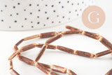 Perles tube coco nature, bois naturel, perles bois, Perles tube bois,14-19mm, fil de 38cm, x1 G0014